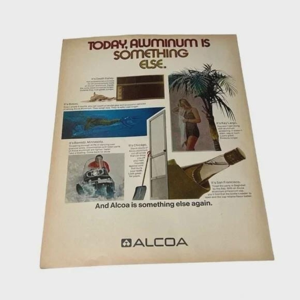 1970 Alcoa Today Aluminum is Something Else Original Vintage Print Ad